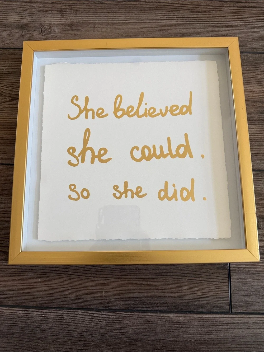 Gold Script Inspirational Wall Art - She Believed She Could